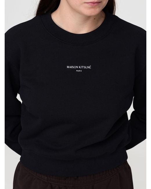 Maison Kitsuné Black Maison KitsunÉ Cotton Crew-Neck Sweatshirt