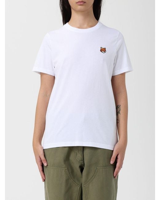 Maison Kitsuné White Maison KitsunÉ Cotton T-Shirt With Logo