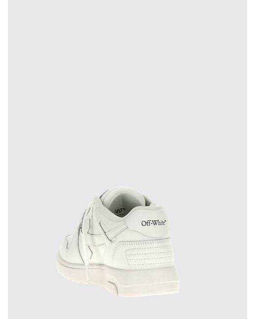 Off-White c/o Virgil Abloh Natural Out Of Office Low-Top Leather Sneakers With Perforated Toe for men