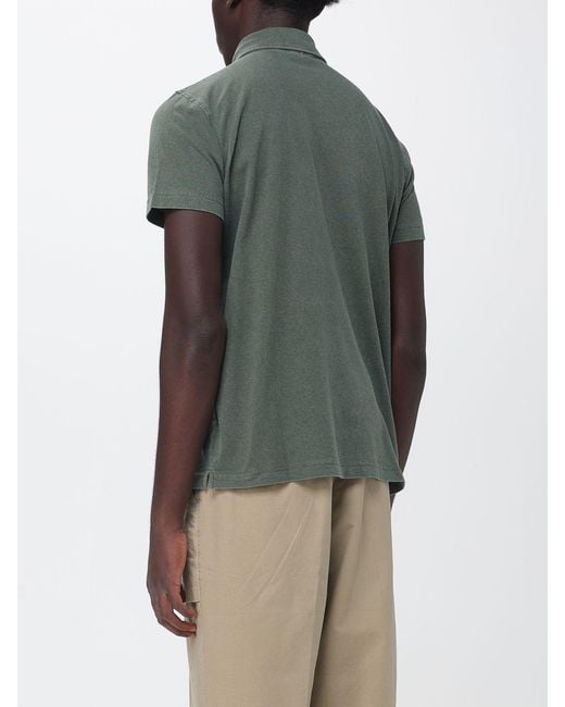 Murphy & Nye Green Cotton Short-Sleeve Polo Shirt With Ribbed Collar for men