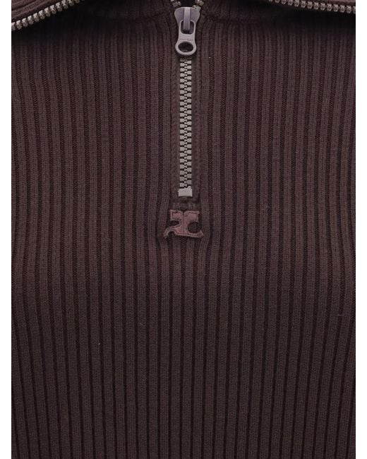 Courreges Red CourrÈ Ges Ribbed Turtleneck Jumper