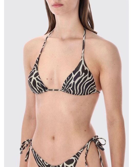 MATINEÉ Natural Zebra Print Triangle Bikini With Tie Fastenings