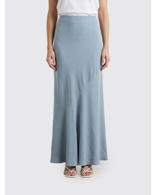 Ermanno Scervino Blue Long Crêpe Skirt