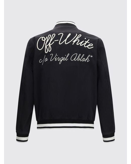 Off-White c/o Virgil Abloh Blue Cotton Varsity Jacket for men