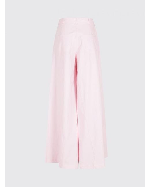 FEDERICA TOSI Pink Poplin Wide-Leg Trousers