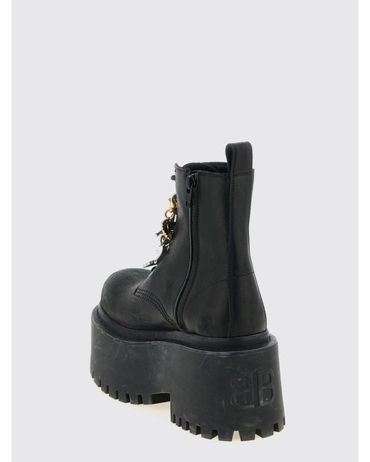 Balenciaga Black Strike Platform Ankle Boots With Charms