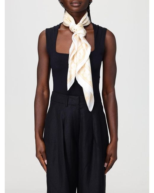 Versace Natural Baroque Print Silk Foulard