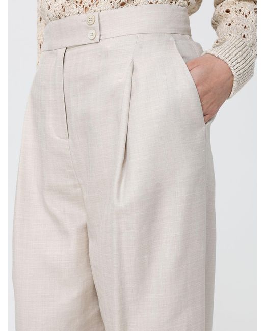 Eleventy Natural Wide Leg Trousers