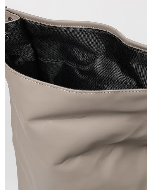 Rains Gray Rolltop Rucksack Waterproof Polyester Backpack With Hook Closure for men