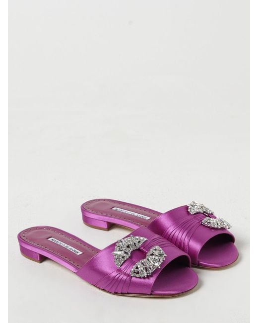 Manolo Blahnik Purple Flat Sandals