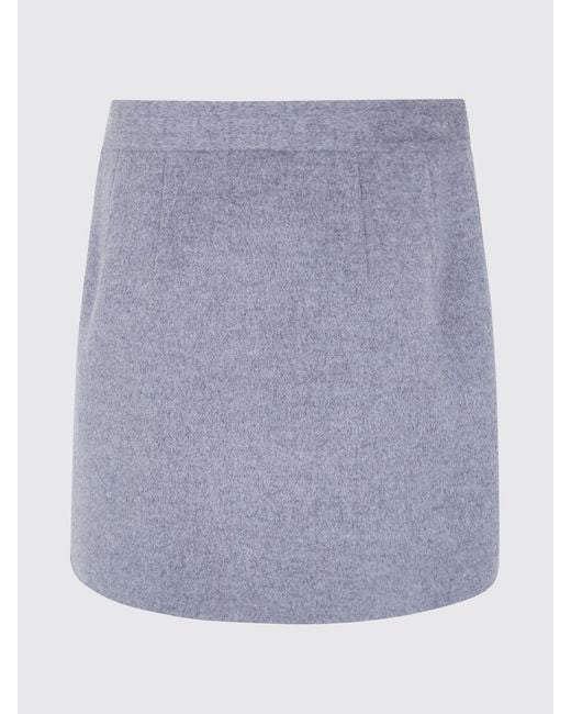 Semicouture White High-Waisted Wool Wrap Miniskirt