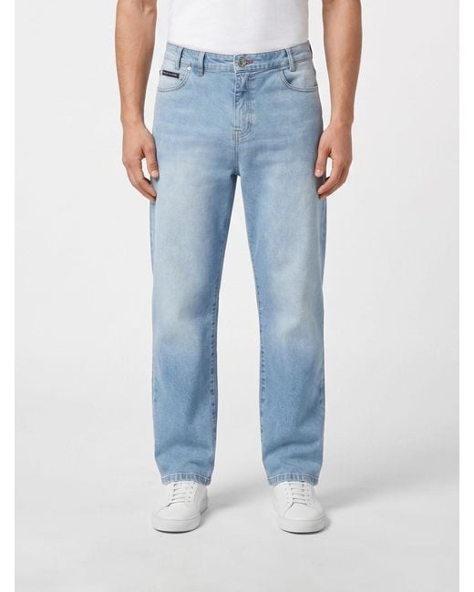 Philipp Plein Blue Cotton Denim Jeans for men