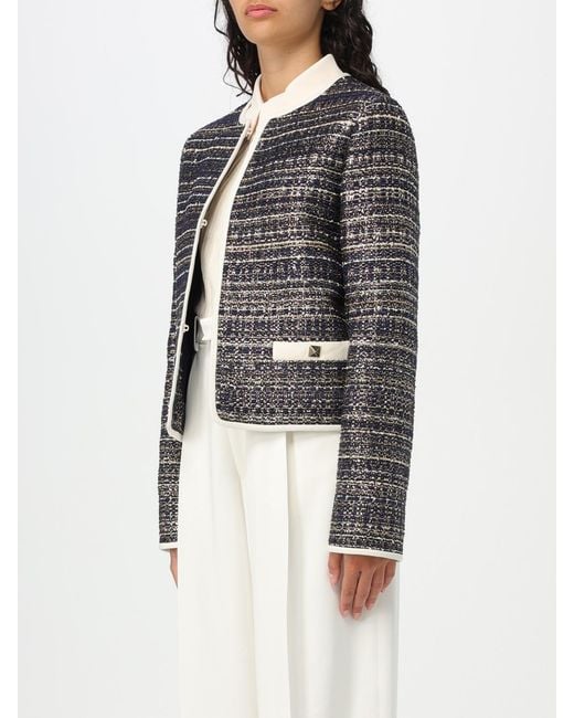 Valentino Black Tweed Party Crewneck Long-Sleeved Jacket