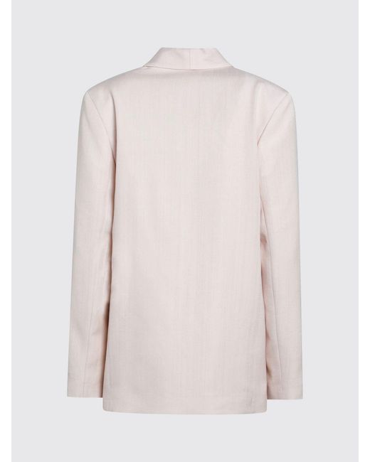 Loulou de Saison Natural Double-Breasted Virgin Wool Blazer