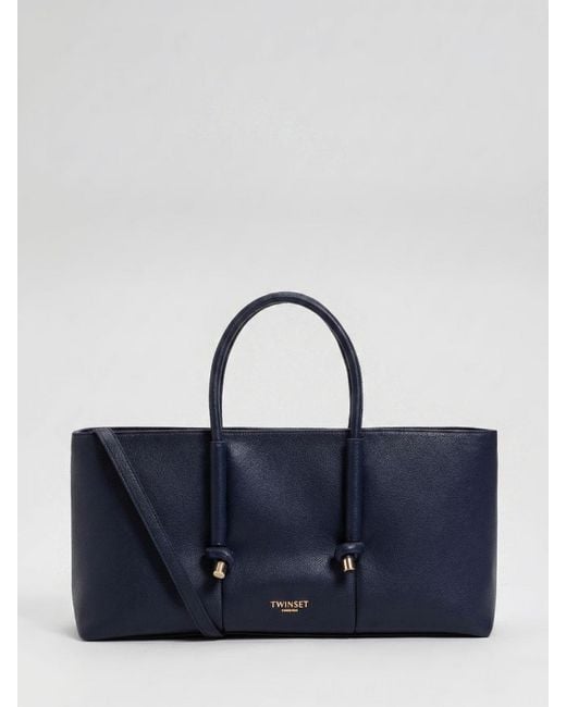 Twinset Blue Faux Leather Bag