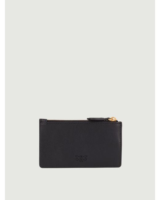 Pinko Black Leather Credit Card Holder