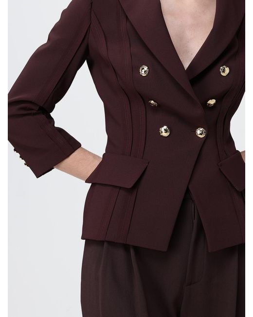 Elisabetta Franchi Red Double-Breasted Blazer