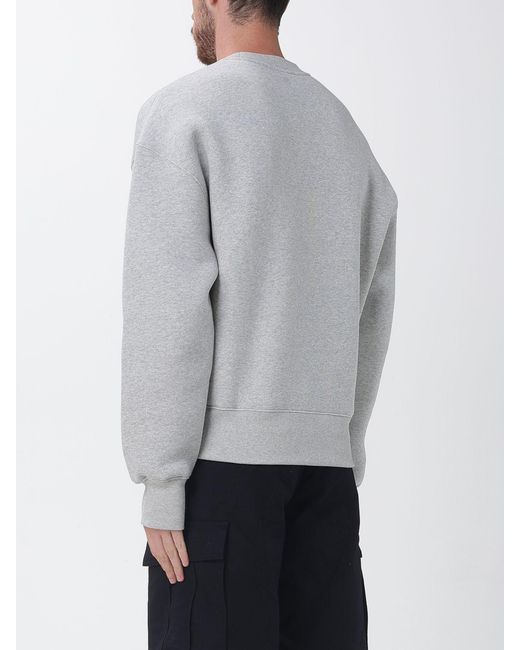 Sweatshirt À Col Rond En Mélange De Coton AMI pour homme en coloris Gray
