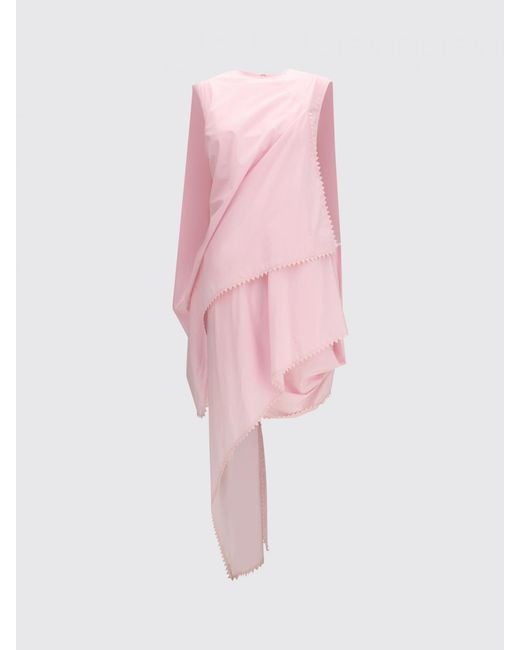 Jacquemus Pink Cotton Blend Asymmetric Dress