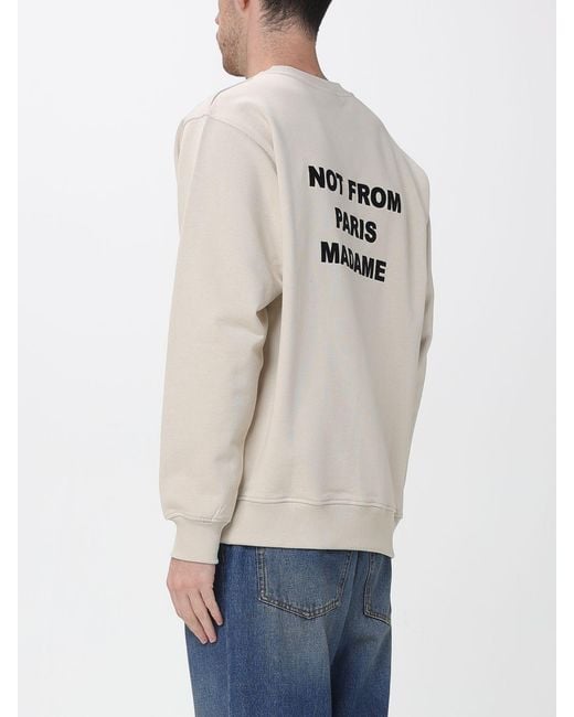 Drole de Monsieur Blue Cotton Crewneck Sweatshirt With Logo for men