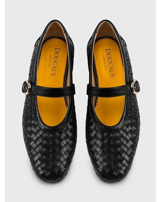 Doucal's White Woven Nappa Ballerinas
