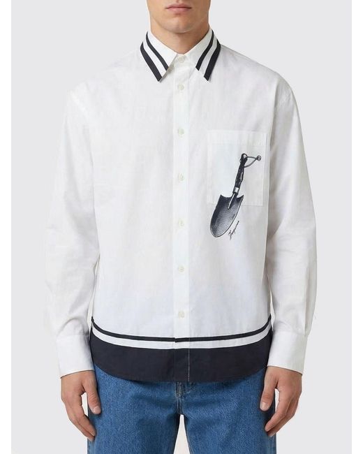 Jacquemus Gray Cotton Shirt With Graphic Print for men