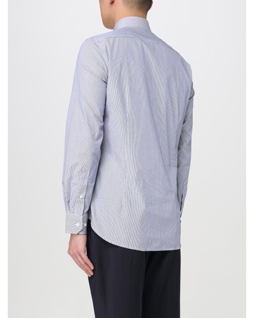 Michael Kors Blue Slim Fit Striped Dress Shirt for men