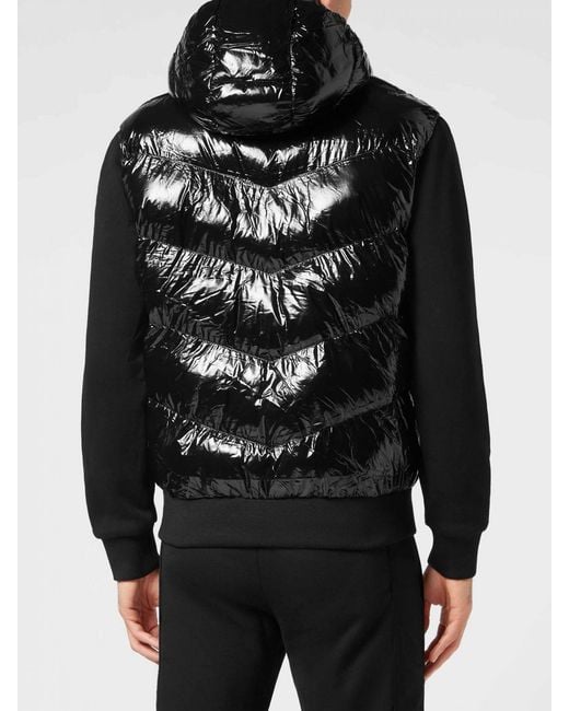 Philipp Plein Black Short Padded Puffer Jacket for men
