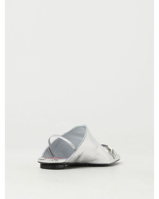 DIESEL White Flat Shoes
