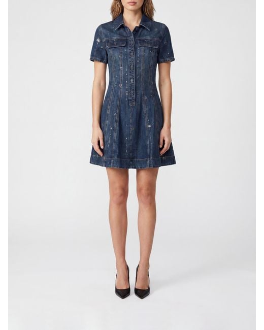 Self-Portrait Blue Chemisier Mini Dress
