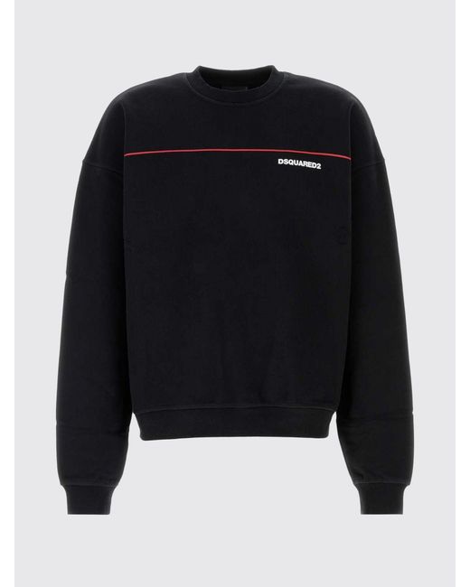 DSquared² Blue Cotton Sweatshirt With Logo Print for men