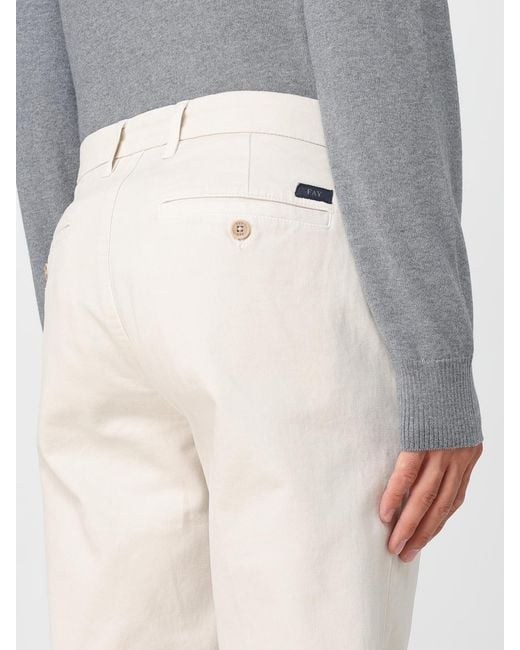 Fay White Trousers for men