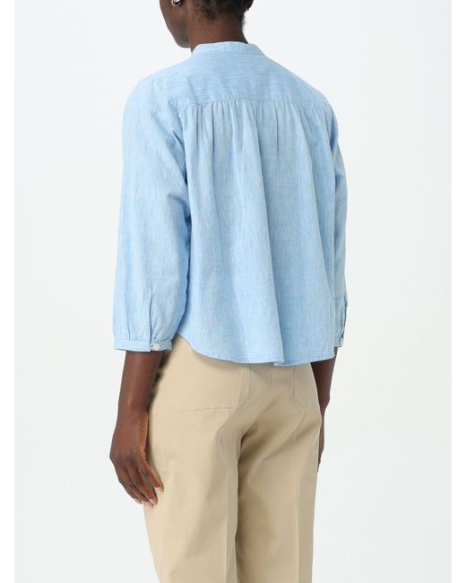 Woolrich Blue Pleated Buttoned Shirt