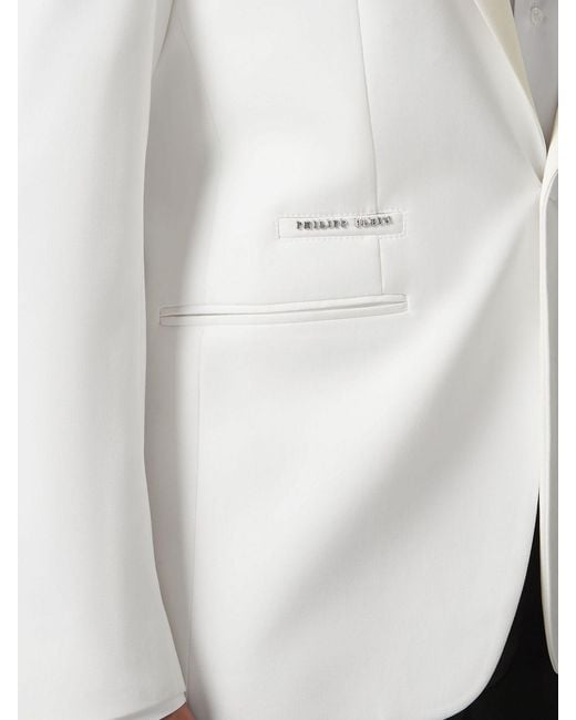 Philipp Plein Gray Wool Single-Breasted Blazer for men