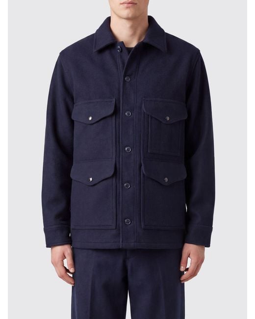 Filson Blue Single-Breasted Short Coat for men
