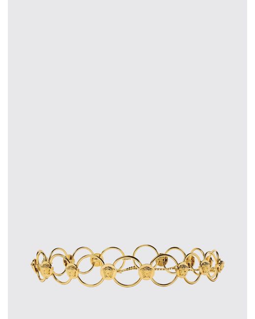 Versace Metallic Medusa Brass Belt