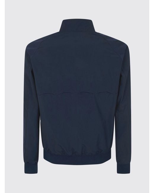 Baracuta Blue Cotton Blend Bomber Jacket for men