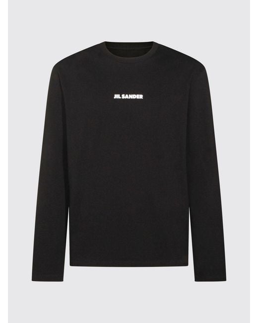 Jil Sander Black Cotton Logo T-Shirt for men