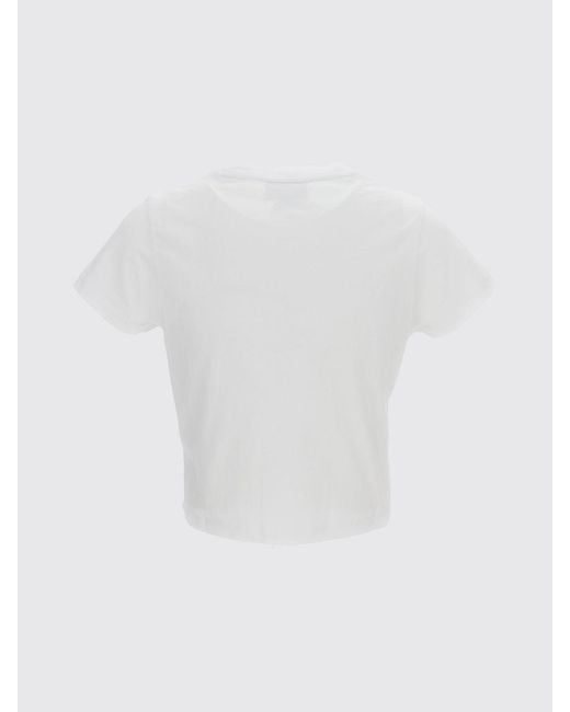 Maison Kitsuné White Maison KitsunÉ Cotton Crop T-Shirt With Logo