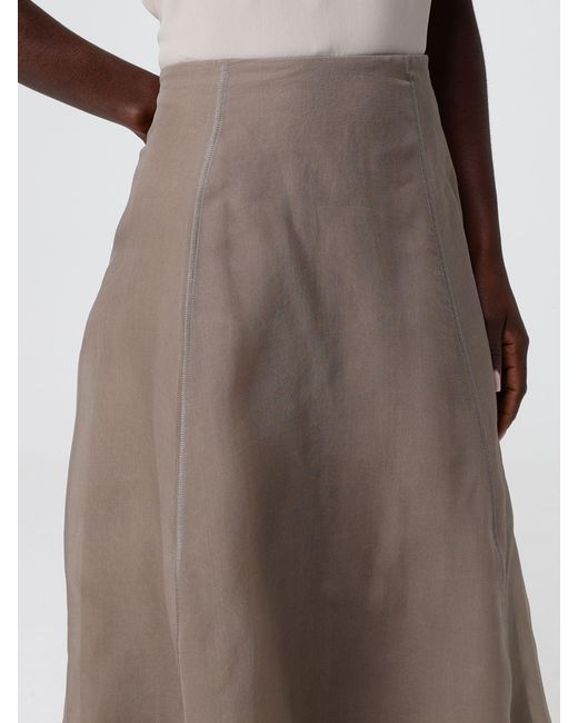 Brunello Cucinelli Natural Silk Circle Midi Skirt