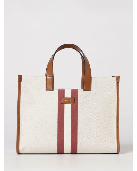 Bally Pink Cotton Canvas And Leather Bag