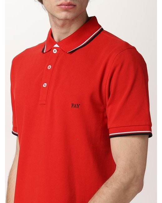 Fay Polo Shirt With Embroidered Logo for men