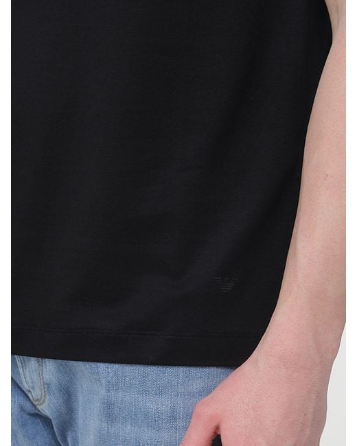 Emporio Armani Black Cotton Blend T-Shirt for men