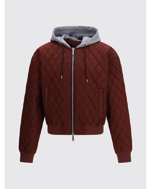 DSquared² Red Quilted Polyester Jacket for men