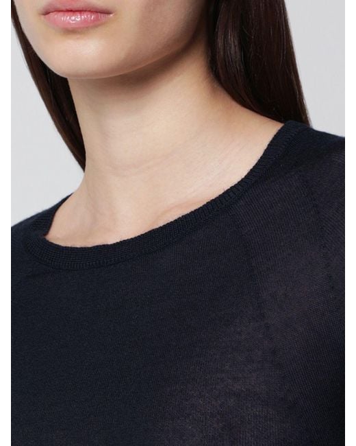 Roberto Collina Black Cashmere And Silk Crewneck Jumper