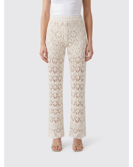 Alanui Natural Macramé Lace Trousers