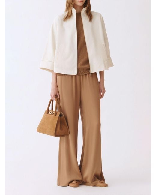 Fabiana Filippi Brown Satin Palazzo Trousers