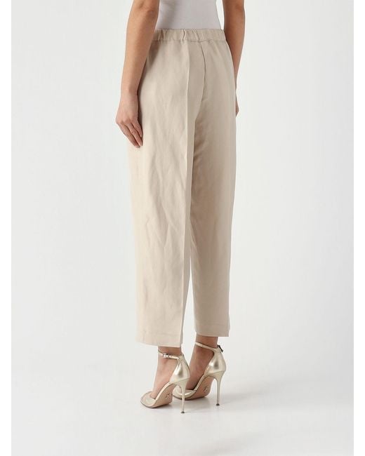 Liviana Conti Natural Linen Blend Cropped Trousers