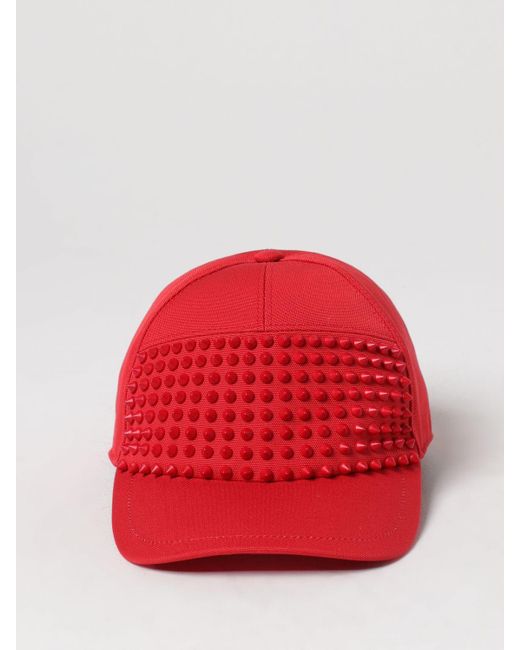 Christian Louboutin Red Hat In Canvas for men