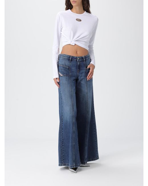 DIESEL Blue Flared Cotton Denim Jeans